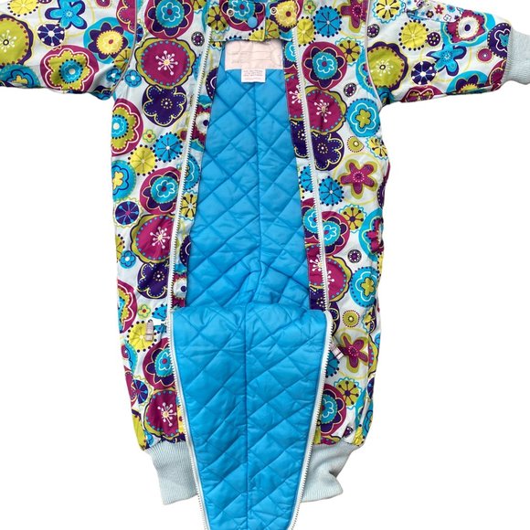 Hanna Andersson Floral Quilted One-Piece Snowsuit Double Zip Funky-18-24 mos - Picture 8 of 16